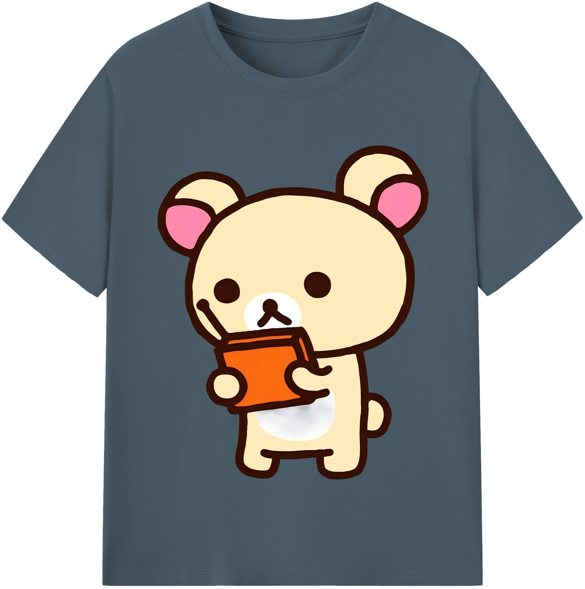（画像用） リラックマ リラックマ キイロイトリ Rilakkuma Korilakkuma Kiiroitori 綿100％半袖Tシャツ（フロントプリント）
